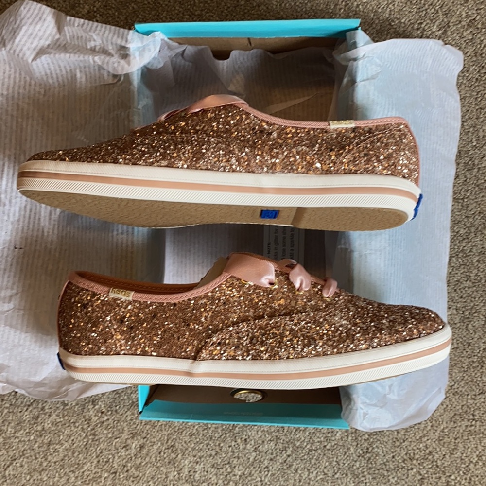 Kate Spade Keds rose gold sneakers. Never worn - Picture 4 of 4